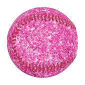 ラグジュアリーホットピンクグリッターはっきりしたスポーツモノグラム 野球ボール (正面左)