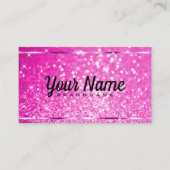 ラグジュアリーホットピンクグリッター発光スターエレガント 名刺 (正面)
