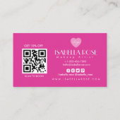 ラグジュアリーホットピンクマーブルビジネスカード 名刺 (裏面)