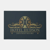 ラグジュアリーホテルブランディング金ゴールド ドアマット (正面)