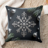 ラグジュアリーホリデーピロー – スノーフレークデザイン クッション (ブランケット)