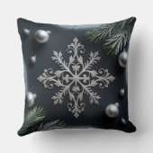 ラグジュアリーホリデーピロー – スノーフレークデザイン クッション (裏面)