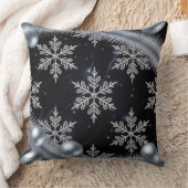 ラグジュアリーホリデーピロー – スノーフレークデザイン クッション (ブランケット)