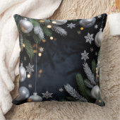 ラグジュアリーホリデーピロー – スノーフレークデザイン クッション (ブランケット)