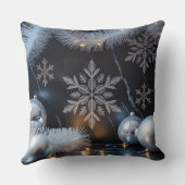 ラグジュアリーホリデーピロー – スノーフレークデザイン クッション (裏面)