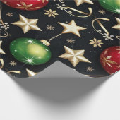 ラグジュアリーホリデーボーブルズアンドスターリーアクセント ラッピングペーパー (角)