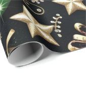 ラグジュアリーホリデーボーブルズアンドスターリーアクセント ラッピングペーパー (ロールコーナー)