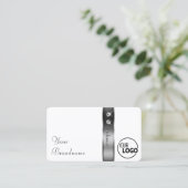 ラグジュアリーホワイトとシルバーのデコールダイヤモンドにロゴを追加 名刺 (スタンド正面)