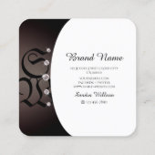 ラグジュアリーホワイトとバラ金ゴールドとジュエリーモノグラムの スクエア名刺 (裏面)