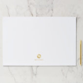 ラグジュアリーホワイトと金ゴールドモノグパーソナライズされたラム ペーパーパッド (インサイチュ)