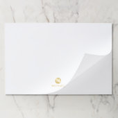 ラグジュアリーホワイトと金ゴールドモノグパーソナライズされたラム ペーパーパッド (折り畳み)