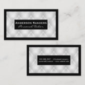 ラグジュアリーホワイトの塗り上げ背景 | 黒縁ど 名刺 (正面/裏面)