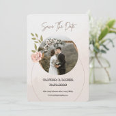 ラグジュアリーホワイトアンドピンク結婚式招待状 招待状 (スタンド正面)