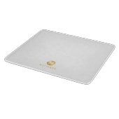 ラグジュアリーホワイトアンド金ゴールドモパーソナライズされたノグラム カッティングボード (角)