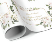 ラグジュアリーホワイトインペリアルリリーバラベビーシャワー ラッピングペーパー (ロールコーナー)