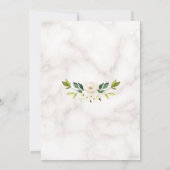 ラグジュアリーホワイトクリームフラワーズ金ゴールド大理石ベビーシャワー 招待状 (裏面)