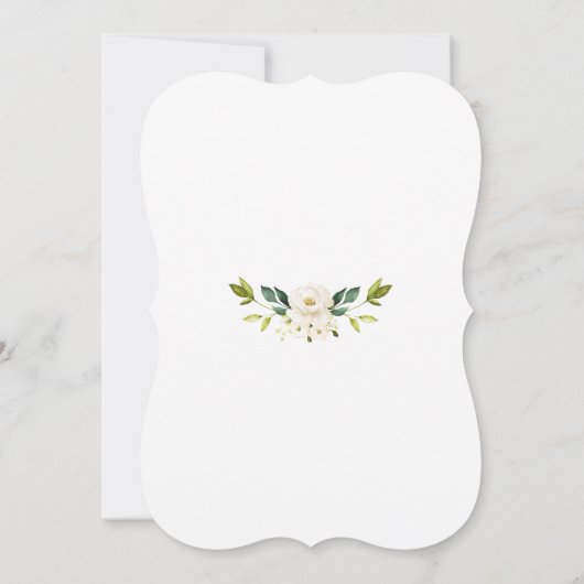 ラグジュアリーホワイトクリームフローラ金ゴールドフレームSweet sixteen 招待状 (裏面)