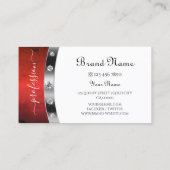 ラグジュアリーホワイトシルバーレッドマーブルラインフェイクストーン 名刺 (裏面)