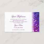 ラグジュアリーホワイトピンクパープルスパークルグリッター スタイリッシュ 名刺 (裏面)