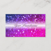 ラグジュアリーホワイトピンクパープルスパークルグリッター スタイリッシュ 名刺 (正面)