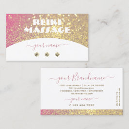 ラグジュアリーホワイトピンク金ゴールドスパークルグリッターダイヤモンド 名刺