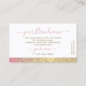 ラグジュアリーホワイトピンク金ゴールドスパークルグリッターダイヤモンド 名刺 (裏面)