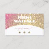 ラグジュアリーホワイトピンク金ゴールドスパークルグリッターダイヤモンド 名刺 (正面)