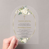 ラグジュアリーホワイトフラワーズ金ゴールドボーイ献身 アクリル招待状 (インサイチュ (ポータブル))