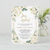 ラグジュアリーホワイトフローラ金ゴールドバチェロレッテ週末 招待状 (スタンド正面)