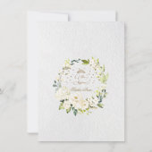 ラグジュアリーホワイトフローラ金ゴールドミクリンスキンセアニラ 招待状 (裏面)