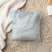 ラグジュアリーホワイトブルースノークイーンマーブルックスクッション クッション (ブランケット)