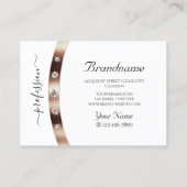 ラグジュアリーホワイトローズ金ゴールドとモノグラムとダイヤモンド 名刺 (裏面)