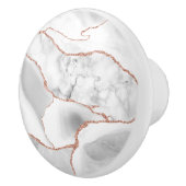 ラグジュアリーホワイトローズ金ゴールドアゲートゲードグリッター セラミックノブ (右)