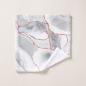 ラグジュアリーホワイトローズ金ゴールドアゲートゲードグリッター バスタオルセット (ウォッシュタオル)