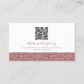 ラグジュアリーホワイトローズ金ゴールドスパークルグリッタードリップQR Co 名刺 (裏面)