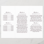 ラグジュアリーホワイトローズ金ゴールドデコールロゴQRコードトリフォールド チラシ (裏面)