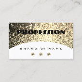 ラグジュアリーホワイト金ゴールドきらめくグリッターウィズダイヤモンド 名刺 (正面)