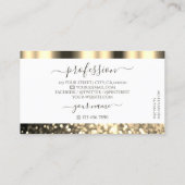 ラグジュアリーホワイト金ゴールドきらめくグリッターグラマラス 名刺 (裏面)