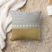 ラグジュアリーホワイト金ゴールドアリゲーターハイドアンドパール クッション (ブランケット)