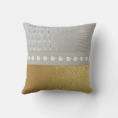 ラグジュアリーホワイト金ゴールドアリゲーターハイドアンドパール クッション (裏面)