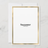 ラグジュアリーホワイト金ゴールドグリッタードリップブライダルシャワー 招待状 (裏面)