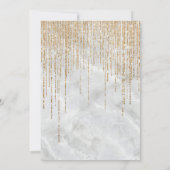 ラグジュアリーホワイト金ゴールドグリッターパールマーブルスウィート16 招待状 (裏面)