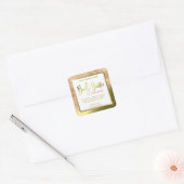 ラグジュアリーホワイト金ゴールドゼブラプリント体バターラベル スクエアシール (封筒)