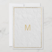 ラグジュアリーホワイト金ゴールドフランスのフローラレーススウィート16 招待状 (裏面)