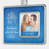 ラグジュアリーホーム|初めてのクリスマスが新しいホーム20XXに シルバープレートフレームオーナメント (左)