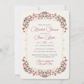 ラグジュアリーボタニカルフローラペイズリーブライダルシャワー 招待状 (正面)