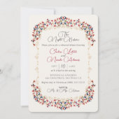 ラグジュアリーボタニカルフローラペイズリーリハーサルディナー 招待状 (正面)