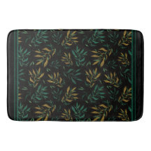 ラグジュアリーボタニパターン金ゴールドとグリーン離れ