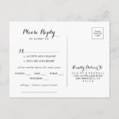 ラグジュアリーボホカラフルフローラメニュー選択RSVP ポストカード (裏面)