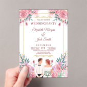 ラグジュアリーボホフローラグリーン結婚リー アクリル招待状 (インサイチュ (ポータブル))